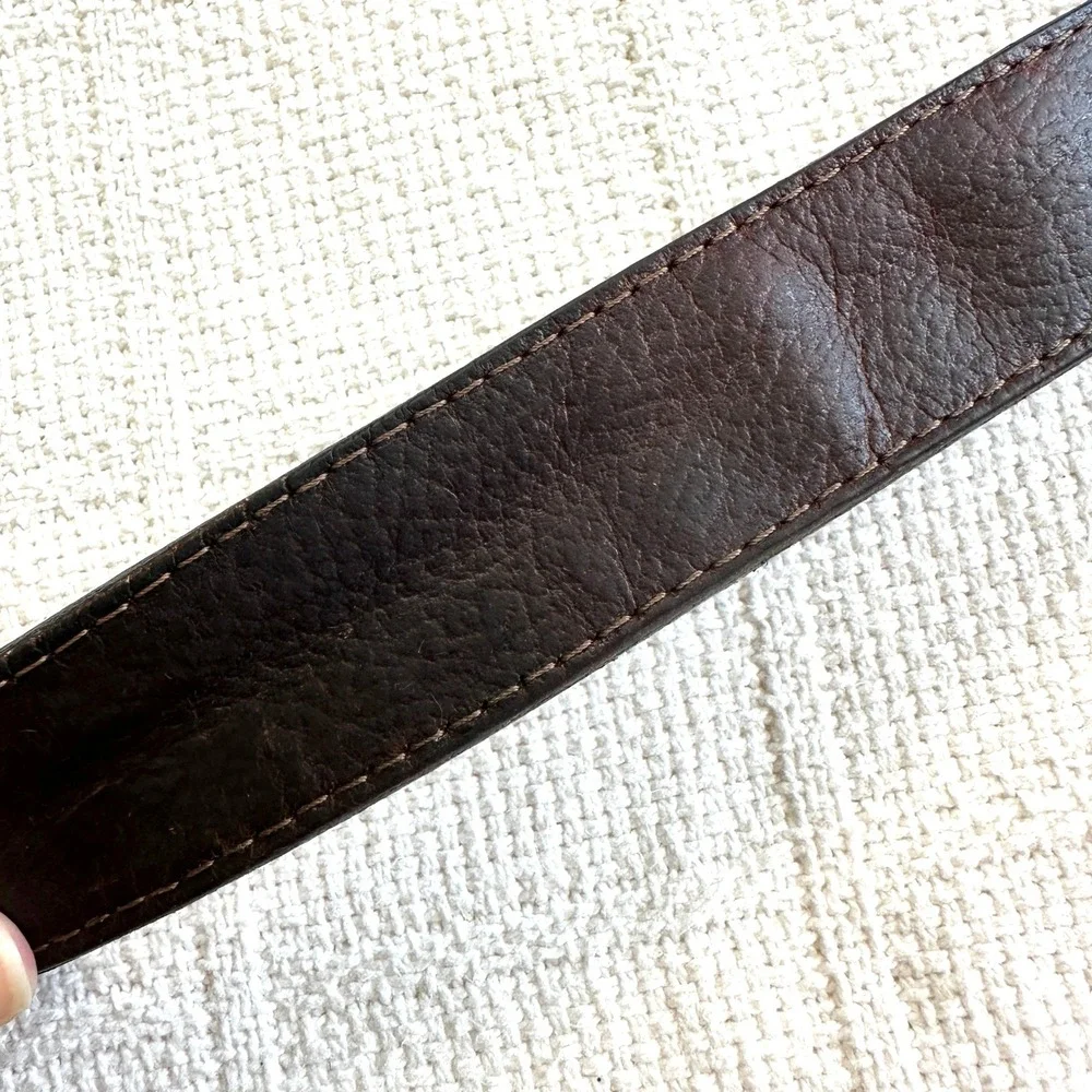 VTG Atitlan Leather Money Belt Brown Hidden Zipper‎ Travel Security 38 Workwear
